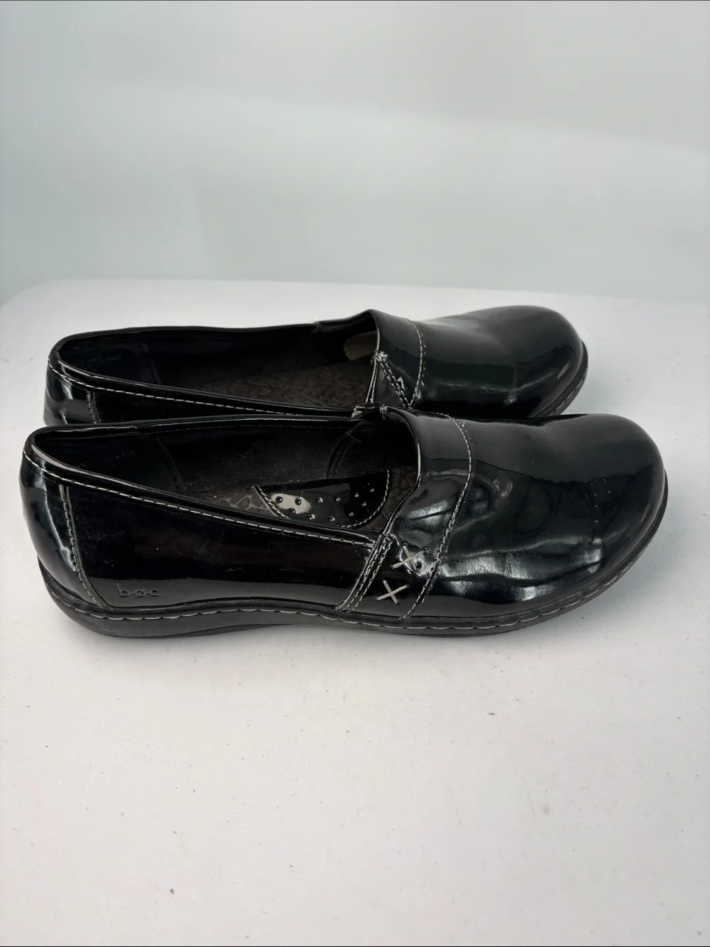 👘 b.o.c. Black Patent Slip-On Loafers